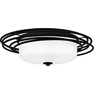 Calliope Two Light Flush Mount in Matte Black by Quoizel