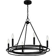 Calliope Six Light Chandelier in Matte Black by Quoizel