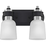 Quoizel Conrad 2 Light 13 Inch Bathroom Vanity Light in Brushed Nickel