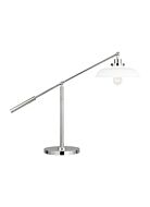 Wellfleet 1-Light Desk Lamp in Matte White with Polished Nickel