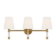 Hanover 3-Light Bathroom Vanity Light in Burnished Brass