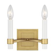 Marston 2 Light Wall Sconce in Burnished Brass by Chapman & Myers