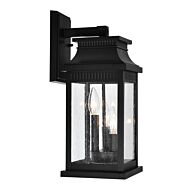 CWI Milford 3 Light Outdoor Black Wall Lantern
