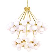 CWI Arya 70 Light Chandelier With Satin Gold Finish