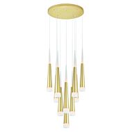 CWI Andes LED Multi Light Pendant With Satin Gold Finish