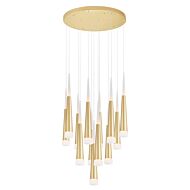 CWI Andes LED Multi Light Pendant With Satin Gold Finish