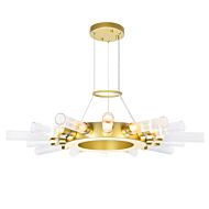 CWI Collar 14 Light Chandelier With Satin Gold Finish