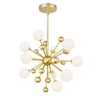 CWI Element 11 Light Chandelier With Sun Gold Finish