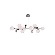 CWI Element 10 Light Chandelier With Polished Nickel Finish