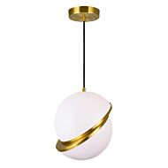 CWI Gemini 1 Light Pendant With Brass Finish