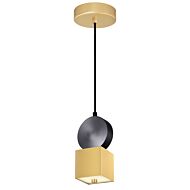 CWI Saleen LED Mini Pendant With Sun Gold & Black Finish