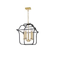 CWI Tudor 5 Light Chandelier With Satin Gold & Black Finish