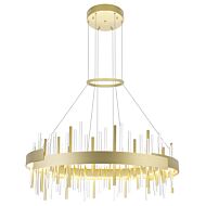 CWI Millipede 32 in LED Satin Gold Chandelier