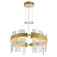 CWI Guadiana 24 in LED Satin Gold Chandelier