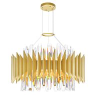 CWI Cityscape 12 Light Chandelier With Satin Gold Finish
