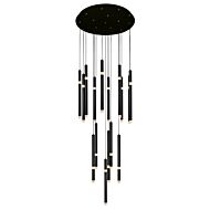 CWI Flute 16 Light LED Chandelier With Black Finish