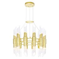 CWI Croissant 24 Light Chandelier With Satin Gold Finish