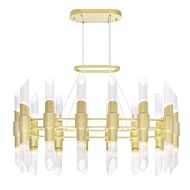 CWI Croissant 28 Light Chandelier With Satin Gold Finish