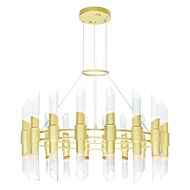 CWI Croissant 36 Light Chandelier With Satin Gold Finish
