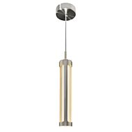 CWI Neva 3 in LED Integrated Satin Nickel Pendant