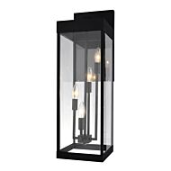 CWI Windsor 4 Light Black Outdoor Wall Light