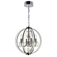 CWI Abia 4 Light Up Chandelier With Chrome Finish