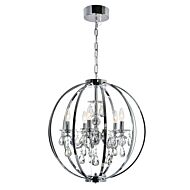 CWI Abia 5 Light Up Chandelier With Chrome Finish