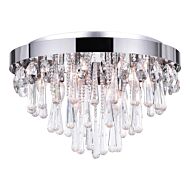 CWI Vast 8 Light Flush Mount With Chrome Finish