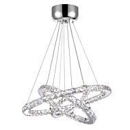 CWI Ring LED Chandelier With Chrome Finish