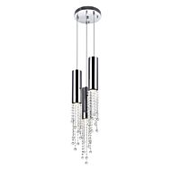 CWI Extended 3 Light Down Mini Pendant With Chrome Finish