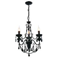 CWI Keen 3 Light Up Chandelier With Black Finish