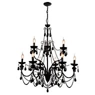 CWI Keen 9 Light Up Chandelier With Black Finish