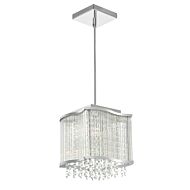 CWI Elsa 3 Light Drum Shade Mini Pendant With Chrome Finish