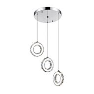 CWI Ring LED Multi Light Pendant With Chrome Finish