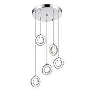 CWI Ring LED Multi Light Pendant With Chrome Finish