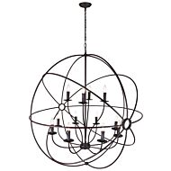 CWI Arza 12 Light Up Chandelier With Brown Finish