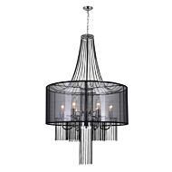 CWI Amelia 6 Light Drum Shade Chandelier With Chrome Finish