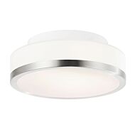 CWI Frosted 1 Light Drum Shade Flush Mount With Satin Nickel Finish