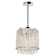 CWI Claire 3 Light Drum Shade Mini Pendant With Chrome Finish