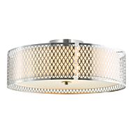 CWI Mikayla 5 Light Drum Shade Flush Mount With Satin Nickel Finish