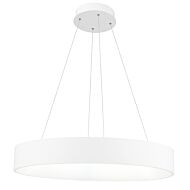 CWI Arenal LED Drum Shade Pendant With White Finish