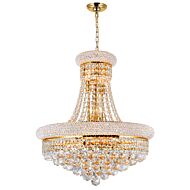 CWI Empire 14 Light Down Chandelier With Gold Finish