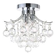 CWI Princess 3 Light Flush Mount With Chrome Finish