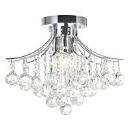 CWI Princess 4 Light Flush Mount With Chrome Finish