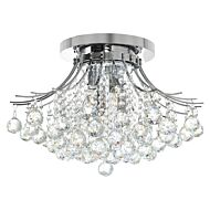 CWI Princess 6 Light Flush Mount With Chrome Finish