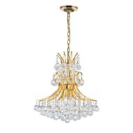 CWI Princess 8 Light Down Chandelier With Gold Finish