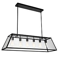 CWI Alyson 6 Light Down Chandelier With Black Finish