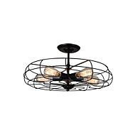 CWI Pamela 5 Light Flush Mount With Black Finish