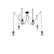 CWI Tomaso 6 Light Multi Light Pendant With Black Finish