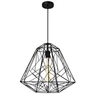 CWI Bagheera 1 Light Down Pendant With Black Finish